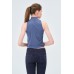 YAKASI FERMUARLI KAŞKORSE FITTED/VÜCUDA OTURAN DENİM MAVİ CROP 