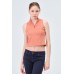 YAKASI FERMUARLI KAŞKORSE FITTED/VÜCUDA OTURAN TABA CROP 