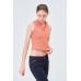 YAKASI FERMUARLI KAŞKORSE FITTED/VÜCUDA OTURAN TABA CROP 