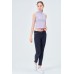 YAKASI FERMUARLI KAŞKORSE FITTED/VÜCUDA OTURAN LİLA CROP 