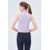 YAKASI FERMUARLI KAŞKORSE FITTED/VÜCUDA OTURAN LİLA CROP 