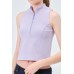 YAKASI FERMUARLI KAŞKORSE FITTED/VÜCUDA OTURAN LİLA CROP 