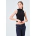 YAKASI FERMUARLI KAŞKORSE FITTED/VÜCUDA OTURAN SİYAH CROP 