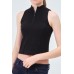 YAKASI FERMUARLI KAŞKORSE FITTED/VÜCUDA OTURAN SİYAH CROP 